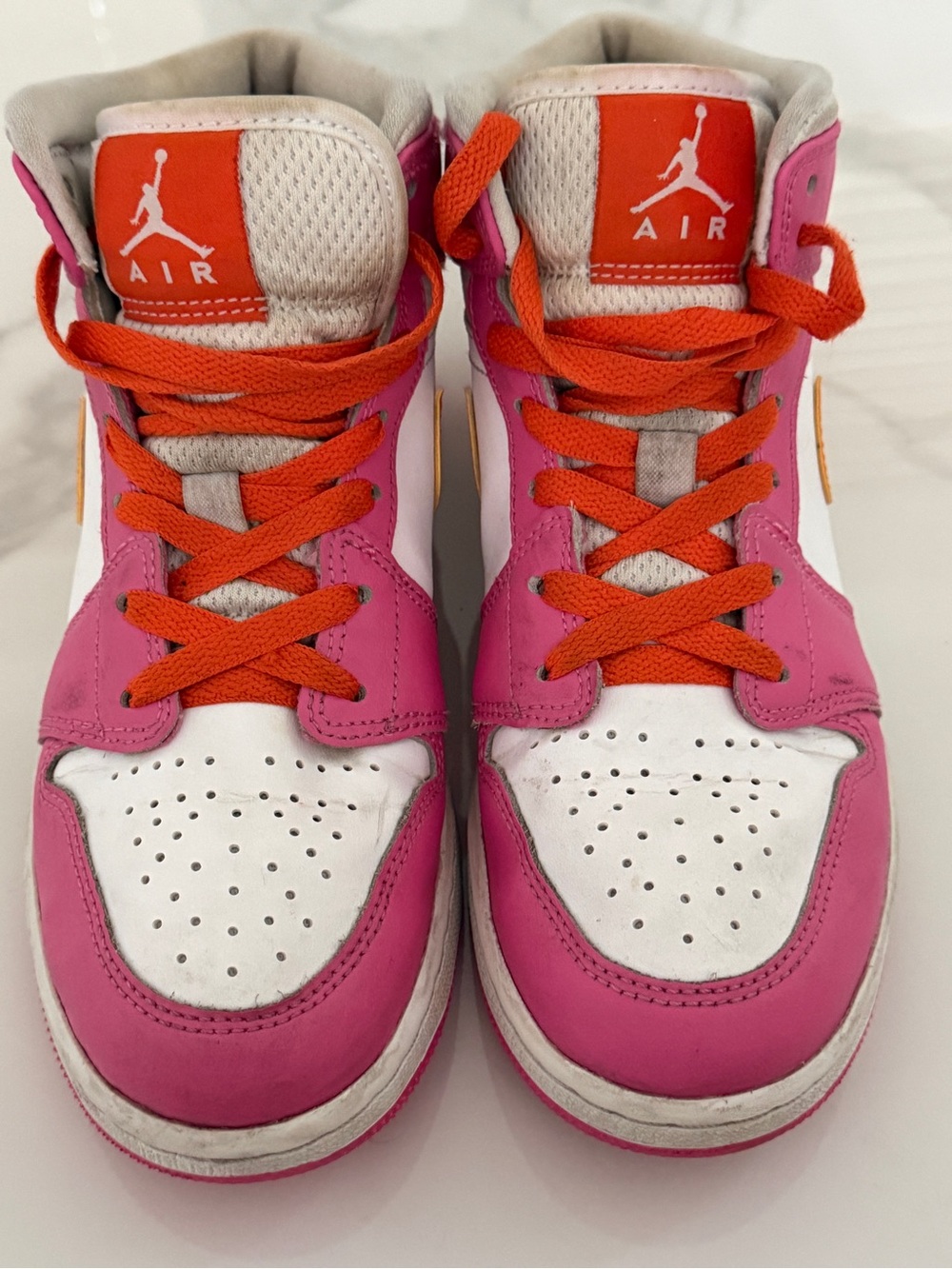 Nike Kids' Pink and Orange High-Top Sneakers